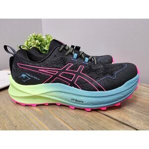 ASICS Trabuco Max 2 Running Shoes Women’s 9.5 1012B426 FF Blast+ Black Hot Pink